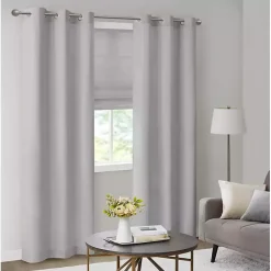 Kirklands Home Basketweave Curtain Panel Set, 84 in Gray Hot
