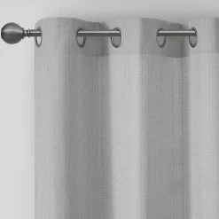 Kirklands Home Basketweave Curtain Panel Set, 84 in Gray Hot