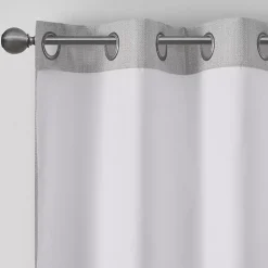 Kirklands Home Basketweave Curtain Panel Set, 84 in Gray Hot