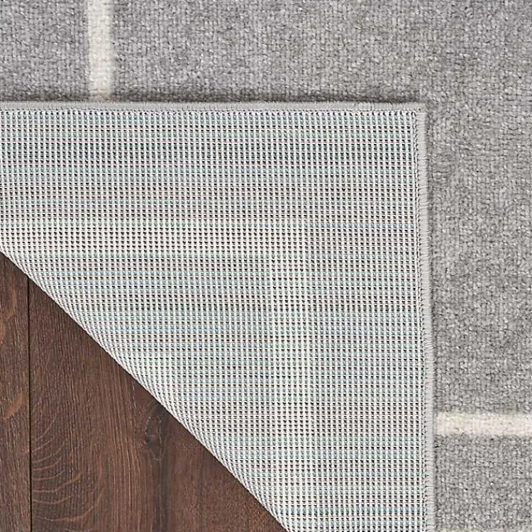 Kirklands Home Bordered Indoor/Outdoor Area Rug, 5x7 Gray New