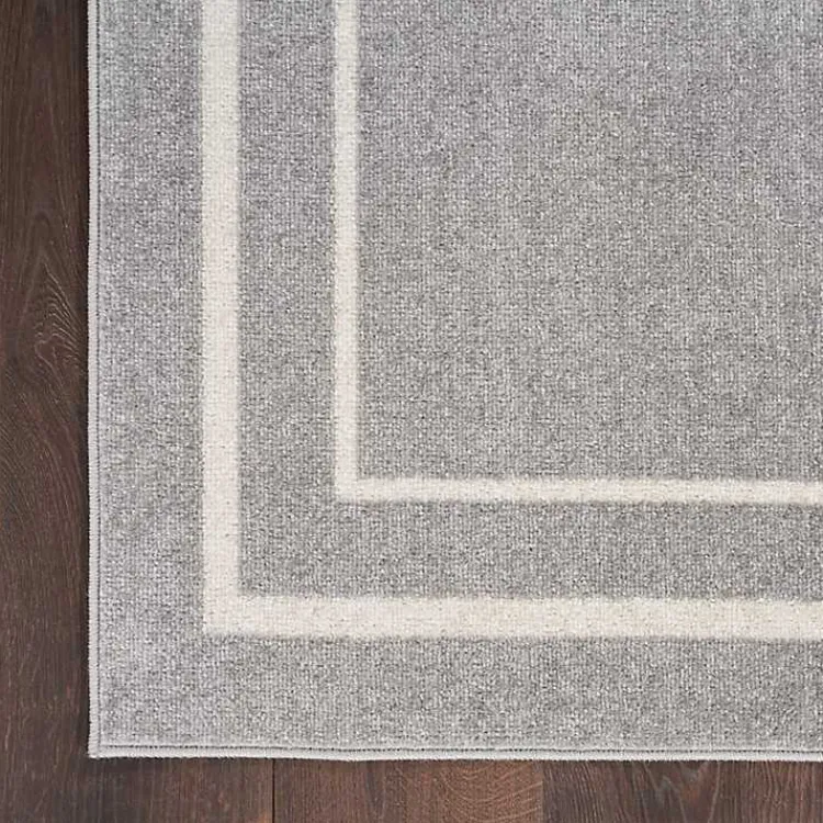 Kirklands Home Bordered Indoor/Outdoor Area Rug, 5x7 Gray New