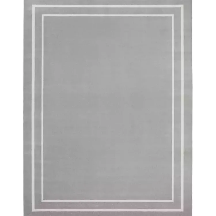 Kirklands Home Bordered Indoor/Outdoor Area Rug, 8x10 Gray Hot