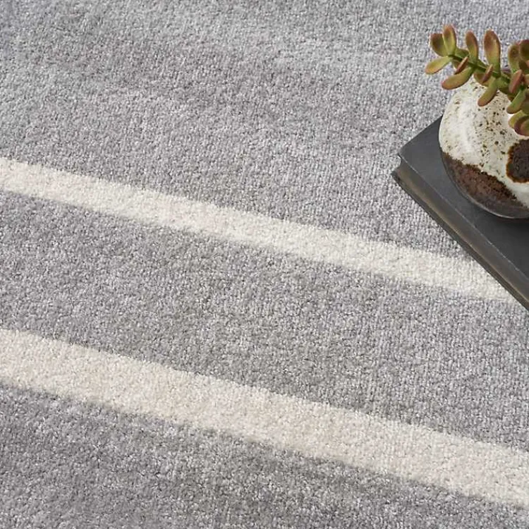Kirklands Home Bordered Indoor/Outdoor Area Rug, 8x10 Gray Hot