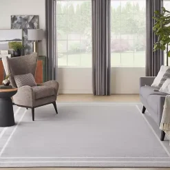 Kirklands Home Bordered Indoor/Outdoor Area Rug, 8x10 Gray Hot
