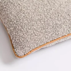 Pillows>Kirklands Home Boucle and Leather Pillow Gray