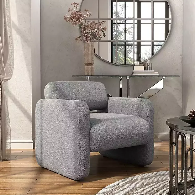 Kirklands Home Boucle Modern Accent Chair Gray Sale