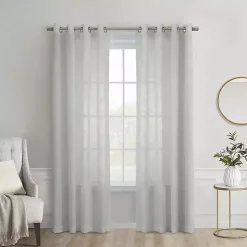 Kirklands Home Boucle Sheer Single Curtain Panel, 108 in. Gray Best