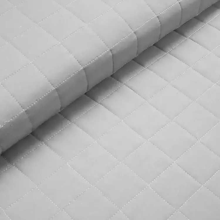 Kirklands Home Box Stitch Cotton Full/Queen 3-pc. Quilt Set Gray Outlet
