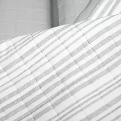 Kirklands Home Box Stitch Cotton Full/Queen 3-pc. Quilt Set Gray Outlet