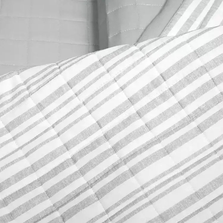 Kirklands Home Box Stitch Cotton Full/Queen 3-pc. Quilt Set Gray Outlet