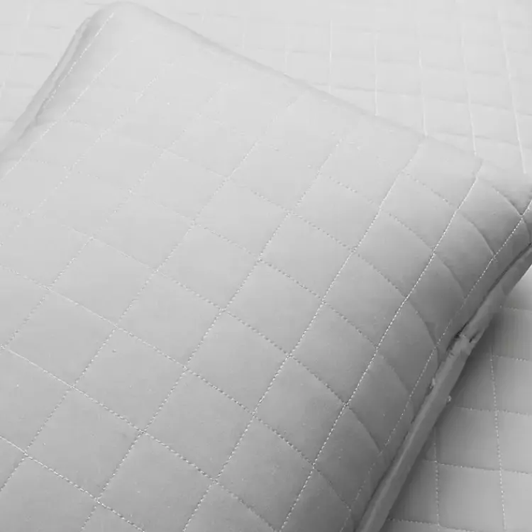 Kirklands Home Box Stitch Cotton Full/Queen 3-pc. Quilt Set Gray Outlet