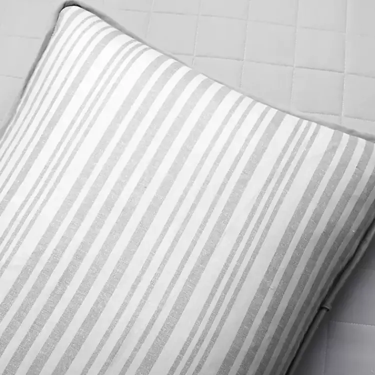 Kirklands Home Box Stitch Cotton Full/Queen 3-pc. Quilt Set Gray Outlet