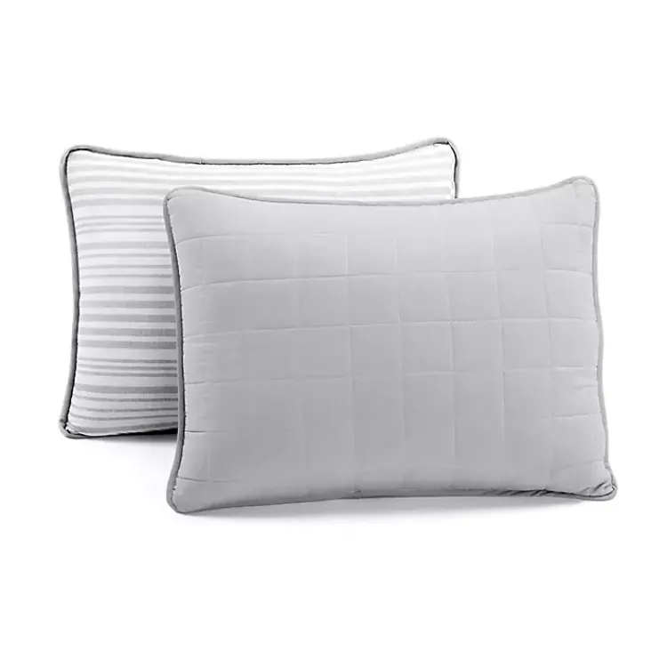 Kirklands Home Box Stitch Cotton Full/Queen 3-pc. Quilt Set Gray Outlet
