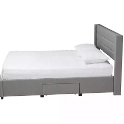 Kirklands Home Braylon Upholstered 3-Drawer Full Bed Gray Best