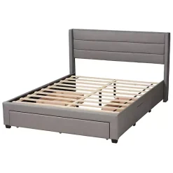 Kirklands Home Braylon Upholstered 3-Drawer Queen Bed Gray Online