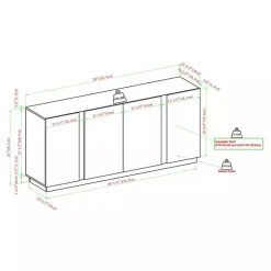 Kirklands Home Gray Brown Modern 2-Door Sideboard Hot