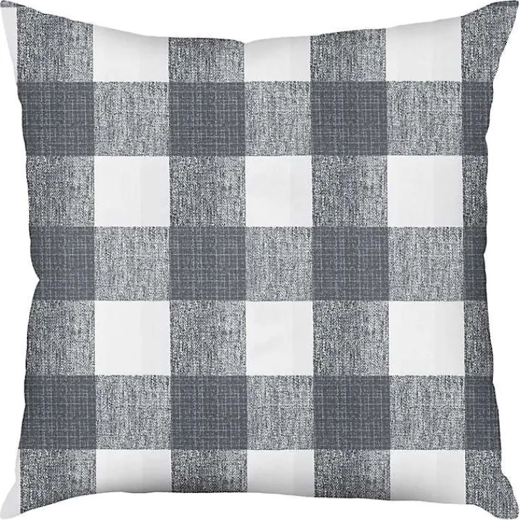 Kirklands Home Gray Buffalo Check Outdoor Pillow, 22 in. Sale