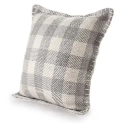 Kirklands Home Gray Buffalo Check Stitched Outdoor Throw Pillow Sale