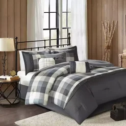 Kirklands Home Gray Buffalo Herringbone Queen 7-pc. Comforter Set Hot