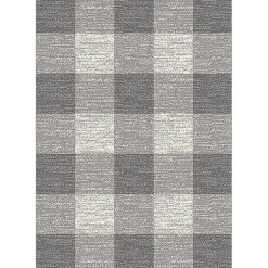 Kirklands Home Buffalo Plaid Indoor/Outdoor Area Rug, 5x7 Gray Hot