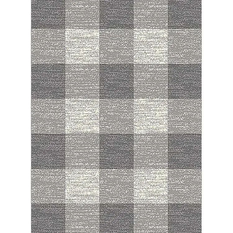 Kirklands Home Buffalo Plaid Indoor/Outdoor Area Rug, 5x7 Gray Hot