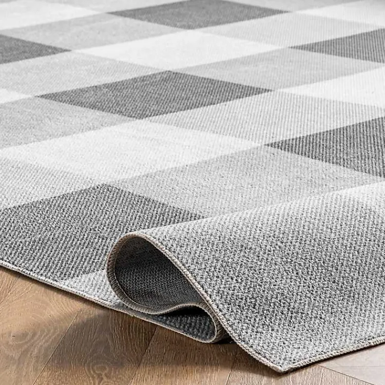Kirklands Home Gray Buffalo Plaid Washable Area Rug, 4x6 Best