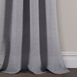 Kirklands Home Gray Button and Stripe Curtain Panel Set, 95 in. Clearance