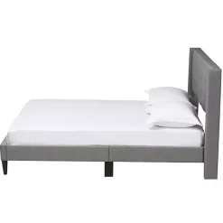 Kirklands Home Button Tufted Headboard Full Platform Bed Gray Clearance
