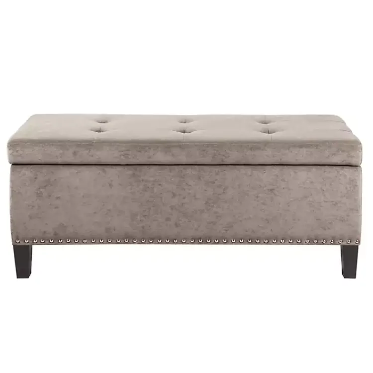 Kirklands Home Button Tufted Storage Bench Gray Hot