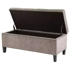 Kirklands Home Button Tufted Storage Bench Gray Hot
