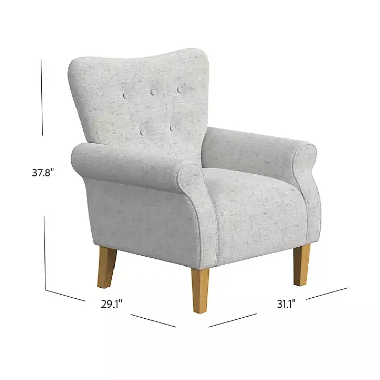 Kirklands Home Button-Tufted Rolled Arm Accent Chair Gray Best