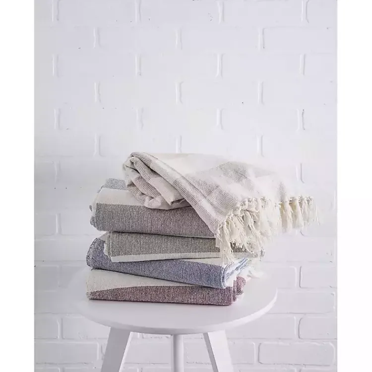 Blankets & Throws>Kirklands Home Cabana Stripe Throw Gray