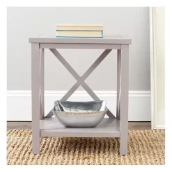Kirklands Home Candice Cross Back Accent Table Gray Hot