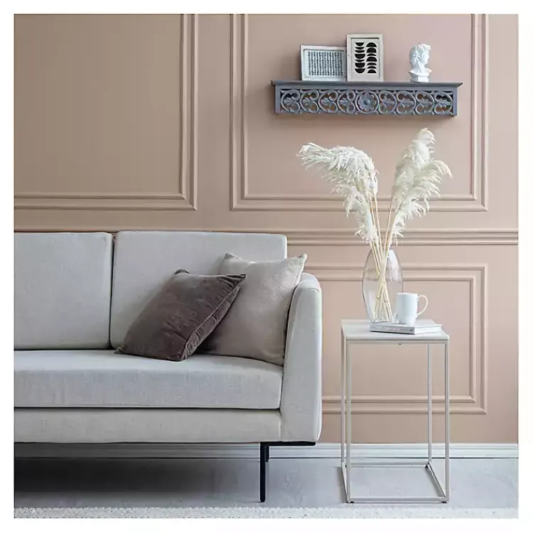 Kirklands Home Gray Carved Floral Decorative Wall Shelf Hot