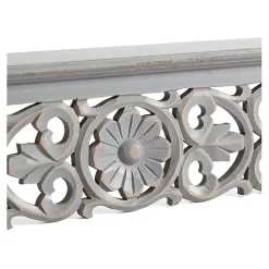 Kirklands Home Gray Carved Floral Decorative Wall Shelf Hot