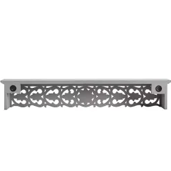 Kirklands Home Gray Carved Floral Decorative Wall Shelf Hot