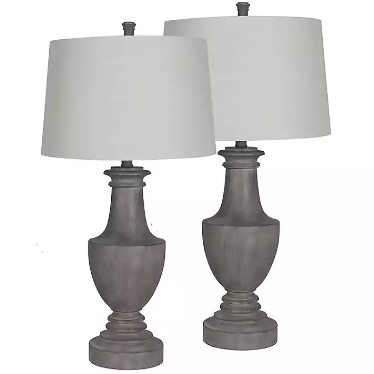 Kirklands Home Carved Urn Table Lamps, Set of 2 Gray