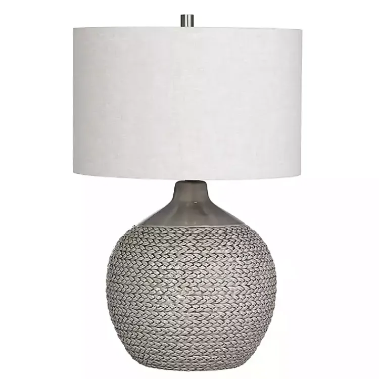 Kirklands Home Ceramic Braid Table Lamp Gray Clearance