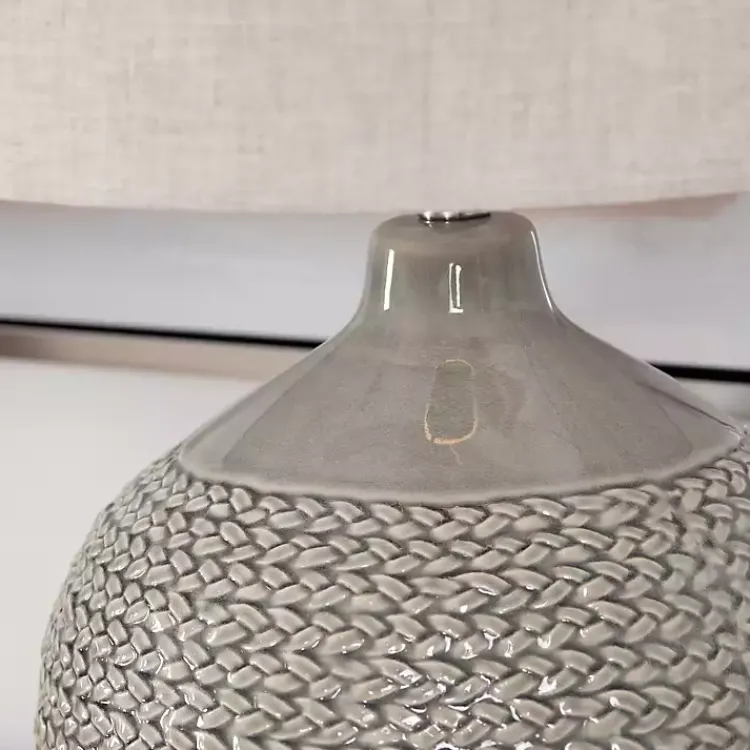 Kirklands Home Ceramic Braid Table Lamp Gray Clearance