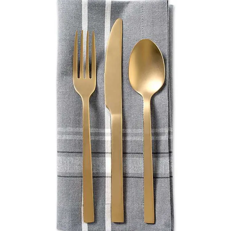 Kirklands Home Chambray French Stripe Napkins, Set of 6 Gray Clearance