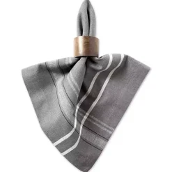 Kirklands Home Chambray French Stripe Napkins, Set of 6 Gray Clearance