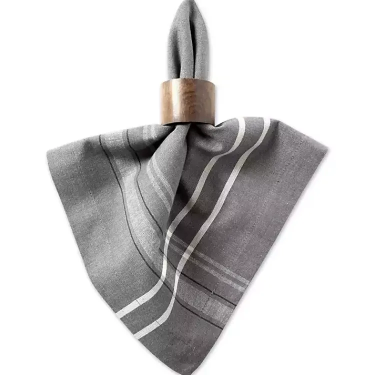 Kirklands Home Chambray French Stripe Napkins, Set of 6 Gray Clearance