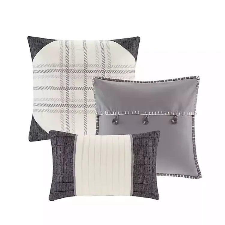 Kirklands Home Gray Check California King 7-pc. Comforter Set Best