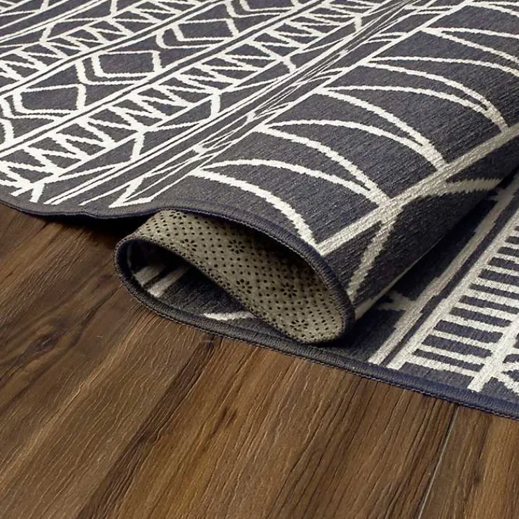 Kirklands Home Gray Chelsea Geometric Washable Area Rug, 5x7 New