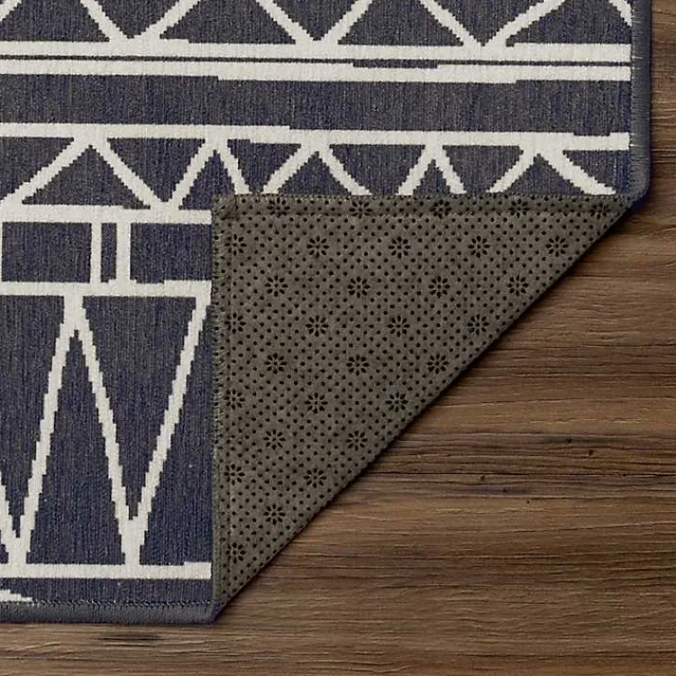 Kirklands Home Gray Chelsea Geometric Washable Area Rug, 5x7 New