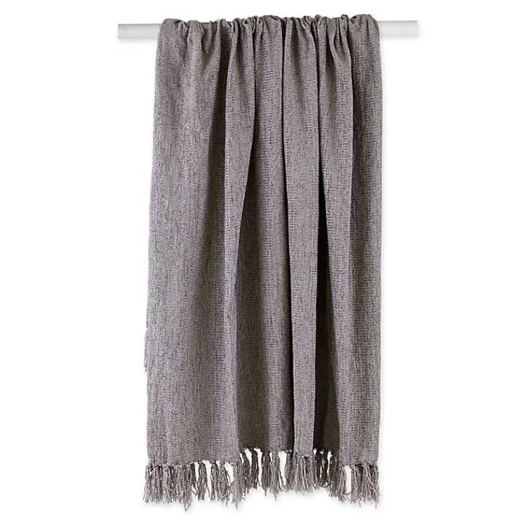 Blankets & Throws>Kirklands Home Chenille Fringe Throw Gray
