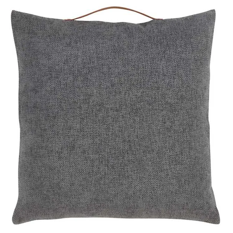 Pillows>Kirklands Home Chenille Handle Pillow Gray