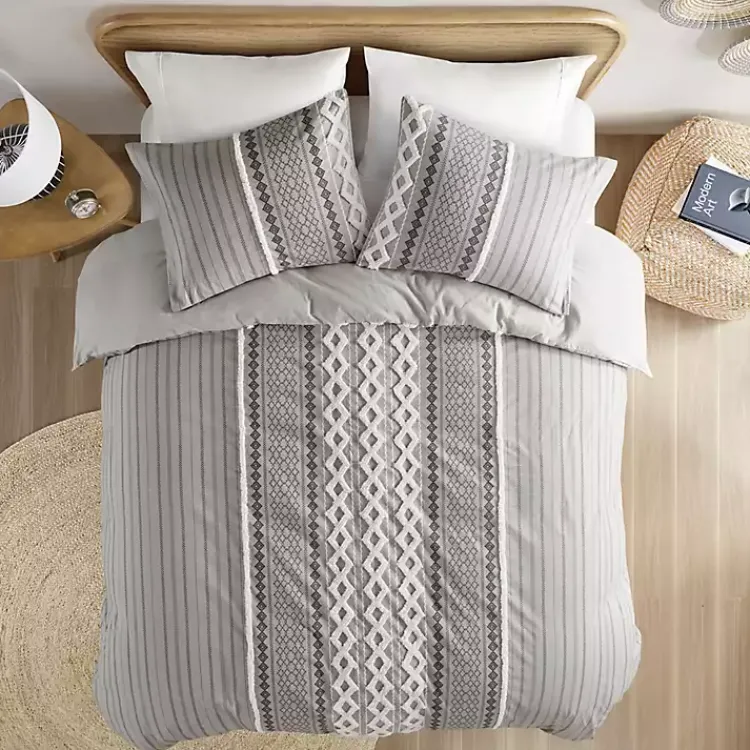 Kirklands Home Gray Chenille Tufted California King Comforter Set Discount
