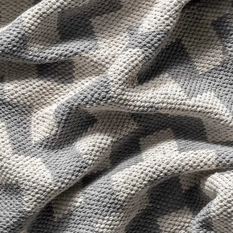 Kirklands Home Gray Chevron Cotton Tassel Area Rug, 8x10