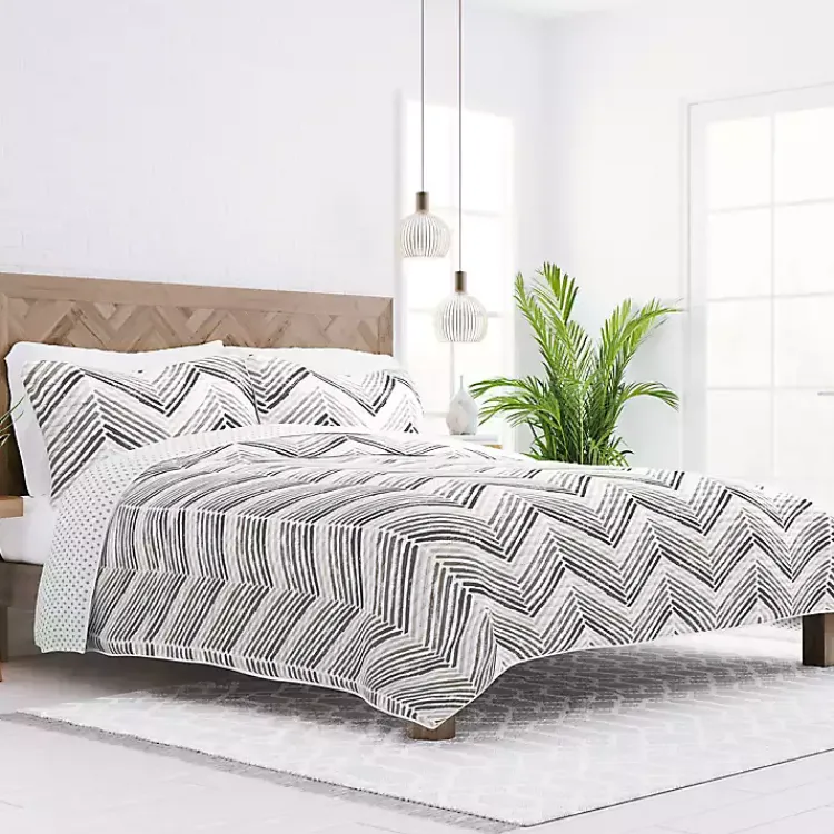 Kirklands Home Gray Chevron Reversible 2-pc. Twin Quilt Set Hot